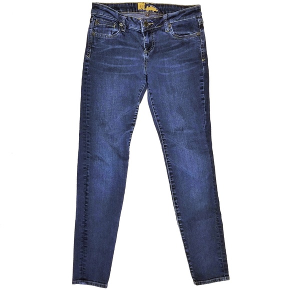 Kut from the Kloth Denim - KFTK Skinny Jeans Med-Rise Stone Wash Whiskering